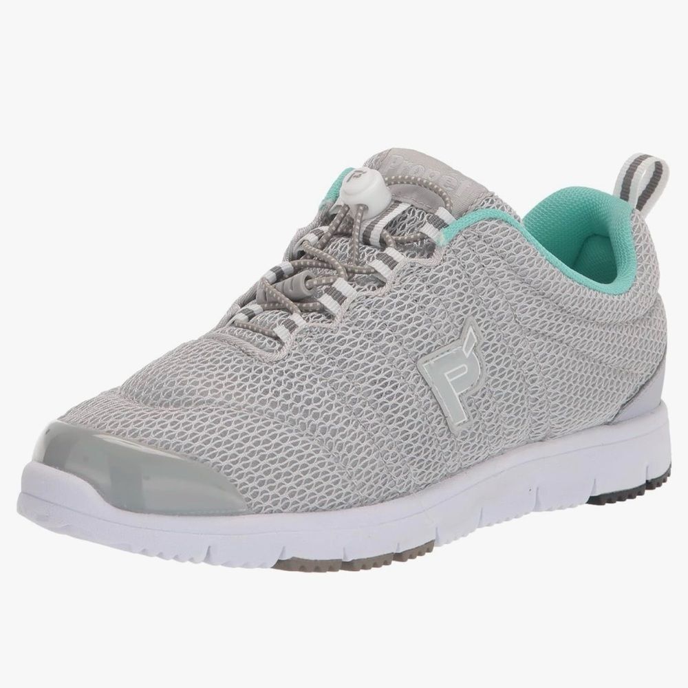 Propét Women's Travel Walker II Sneakers Grey Gray Mint 8.5 XX-Wide